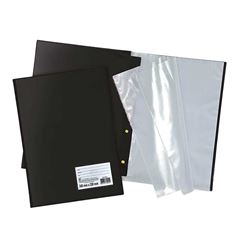 PASTA CATALOGO 10 ENVELOPES DAC PP A4 COM VISOR PRETA 4 COLCHETES