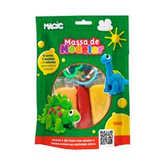 BRINQUEDO MASSA MODELAR KIT MAGIC DINOSSAURO