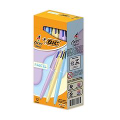 CANETA ESFEROGRAFICA BIC 4 CORES PASTEL CORPO SORTIDO