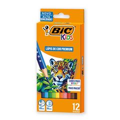 LAPIS 12 CORES BIC KIDS SEXTAVADO DE MADEIRA