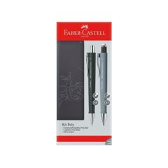 KIT CANETA ESFEROGRAFICA FABER POLY BALL +LAPISERA POLY MATIC +MINA 0.7