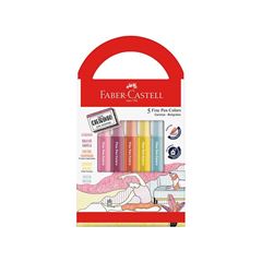 CANETA HIDROGRAFICA 05 CORES FABER FINE PEN REVIGORA & ENERGIZA