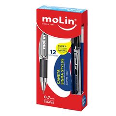 CANETA ESFEROGRAFICA MOLIN SIGMA STYLUS 0.7 AZUL