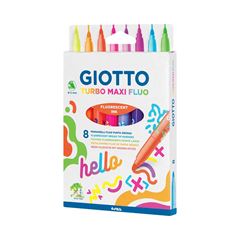 CANETA HIDROGRAFICA GIOTTO 08 CORES TURBO MAXI FLUO