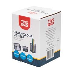 ORGANIZADOR MESA METAL YINS COM 3 PECAS SORTIDO