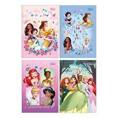 CADERNO 1/4 BROCHURA 80 FOLHAS CAPA DURA PRINCESAS 25 TILIBRA