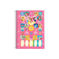 CADERNO 01X1 ESPIRAL CAPA DURA 80 FOLHAS PRINCESAS FIT 25 TILIBRA