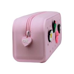 ESTOJO ESCOLAR POLIBRAS SILICONE CHARM ROSA PASTEL