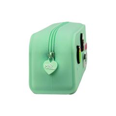 ESTOJO ESCOLAR POLIBRAS SILICONE CHARM VERDE PASTEL