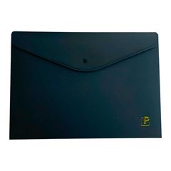 ENVELOPE PLASTICO PP BOTAO PRESSAO A4 POLIBRAS BUSINESS PRETO