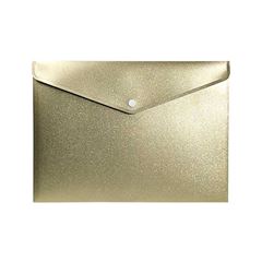 ENVELOPE PLASTICO PP BOTAO PRESSAO A4 POLIBRAS POLIBRAS GLITER OURO