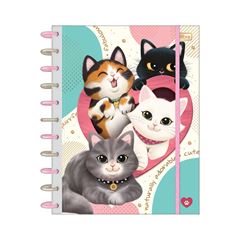 CADERNO DESMONTAVEL 10X1 160 FOLHAS TILIDISCO PURRFECT CAT 25