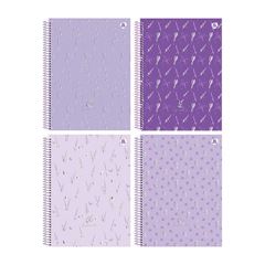 CADERNO CAPA DURA ESPIRAL 01X1 80 FOLHAS LAVENDER 25 ANIMATIVA