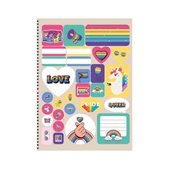 CADERNO CAPA DURA ESPIRAL 10X1 160 FOLHAS #LOVEWINS 25 ANIMATIVA