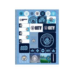 CADERNO CAPA DURA ESPIRAL 10X1 160 FOLHAS MAN CITY 25 ANIMATIVA