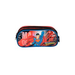 ESTOJO ESCOLAR LUXCEL DUPLO SUPERMAN PRETO EI41224SM