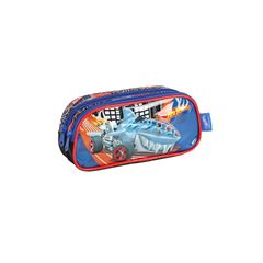 ESTOJO ESCOLAR LUXCEL DUPLO HOT WHEELS AZUL EI41514HW