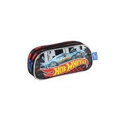 ESTOJO ESCOLAR LUXCEL DUPLO HOT WHEELS PRETO EI41514HW