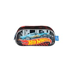 ESTOJO ESCOLAR LUXCEL DUPLO HOT WHEELS PRETO EI41514HW