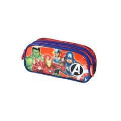 ESTOJO ESCOLAR LUXCEL DUPLO AVENGERS VERMELHO EI41564AG