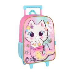 MOCHILA RODA LUXCEL INFANTIL + LANCHEIRA CINDY ROSA