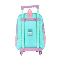 MOCHILA RODA LUXCEL INFANTIL + LANCHEIRA STITCH VERDE