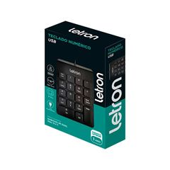 TECLADO LETRON USB NUMERICO PRETO