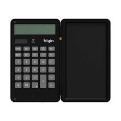 CALCULADORA ELGIN BOLSO 42CCQNP 12 DIGITOS COM TELA ANOTACOES PRETA