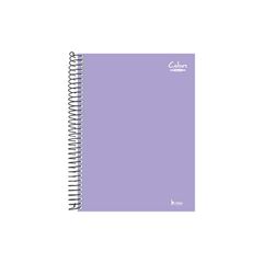 CADERNO CAPA DURA ESPIRAL 01X1 96 FOLHAS NEUTRO COLORS LILAS TAMOIO