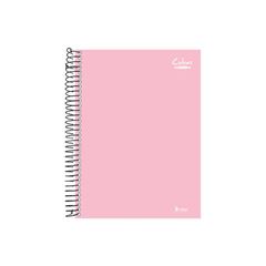 CADERNO CAPA DURA ESPIRAL 01X1 96 FOLHAS NEUTRO COLORS ROSA TAMOIO