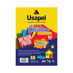 PAPEL CRIATIVO COLOR 85G A3 32 FOLHAS USAPEL