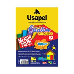 PAPEL CRIATIVO COLOR 180G A4 32 FOLHAS USAPEL