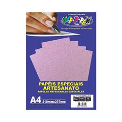 PAPEL GLITER METALICO 250G A4 10 FOLHAS OFF PAPER ROSE GOLD