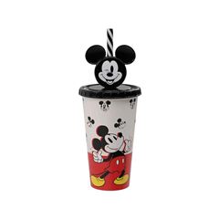 COPO PLASTICO COM CANUDO 500ML REFRI MICKEY