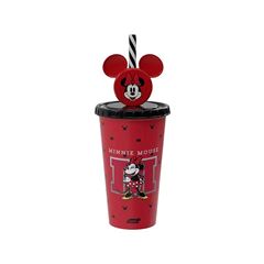 COPO PLASTICO COM CANUDO 500ML REFRI MINNIE