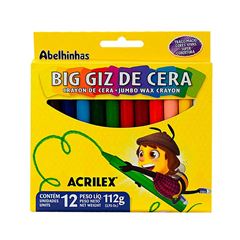 GIZAO CERA 12 CORES BIG GIZ ACRILEX