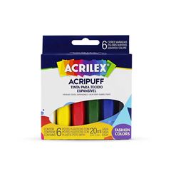 TINTA TECIDO ACRIPUFF 6 CORES SORTIDAS ACRILEX