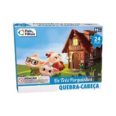 BRINQUEDO QUEBRA CABECA P&F 3 PORQUINHOS 24 PECAS