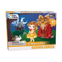 BRINQUEDO QUEBRA CABECA P&F BELA E A FERA 80 PECAS