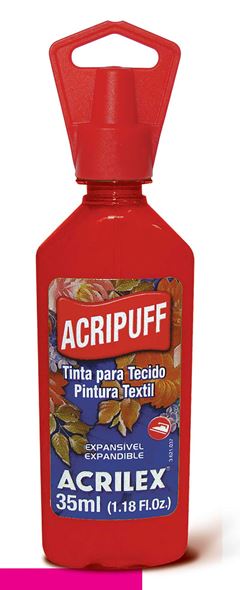 TINTA TECIDO ACRIPUFF 35ML ACRILEX VERMELHO FOGO 507