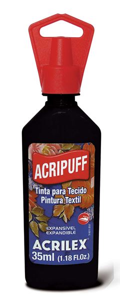 TINTA TECIDO ACRIPUFF 35ML ACRILEX PRETO 520