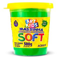 MASSA MODELAR SOFT 500G ACRILEX 101 VERDE