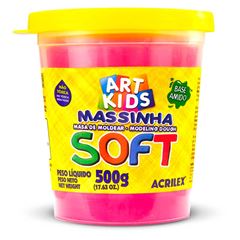 MASSA MODELAR SOFT 500G ACRILEX 107 ROSA MARAVILHA