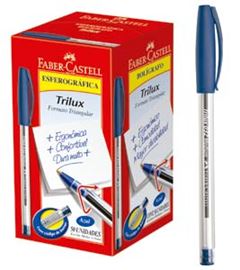 CANETA ESFEROGRAFICA FABER TRILUX MEDIUM AZUL