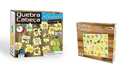 BRINQUEDO QUEBRA CABECA P&F MADEIRA ALFABETO 26 PECAS