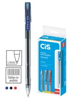 CANETA ESFEROGRAFICA CIS SPEED 1.0 AZUL