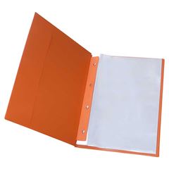 PASTA CATALOGO 20 ENVELOPE ACP PVC COM VISOR LARANJA 4 COLCHETES