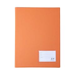 PASTA CATALOGO 20 ENVELOPE ACP PVC COM VISOR LARANJA 4 COLCHETES