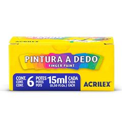 PINTURA A DEDO 6 CORES 15ML ACRILEX
