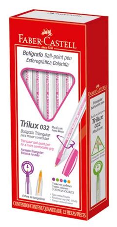 CANETA ESFEROGRAFICA FABER TRILUX COLORS ROSA